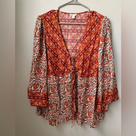 CATO Women’s Rayon Floral Paisley Print Kimono - Picture 3 of 7